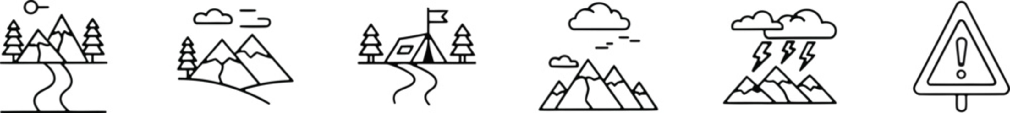 Six variations of traditional islamic thobe designs in black and white