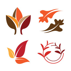 Fototapeta premium Autumn leaf logo template