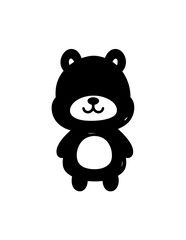 Obraz premium Cute black cartoon bear toy.