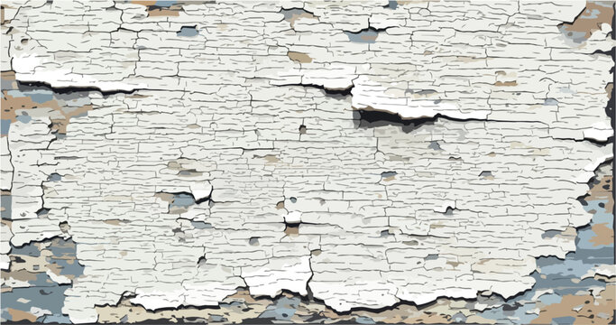 Closeup of peeling white paint surface.