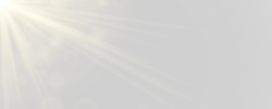 Golden sun rays with smooth beams and haze glow. Warm reflections add beauty. Perfect design element for banners. png