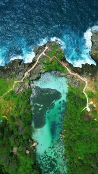 Weekuri Lagoon, Crystal Clear Saltwater Lake and Limestone Cliffs in Southwest Sumba