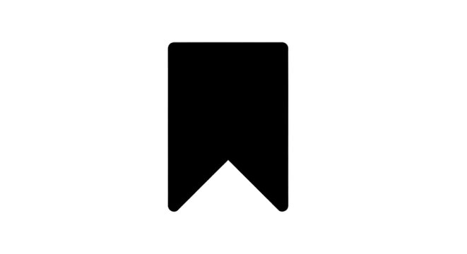 Minimal black silhouette icon, simple flat vector, bold black shape, no, no shading black bookmark icon on a, flat icon style