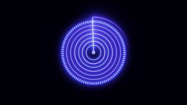 Glowing blue digital radar scanner hud interface loop