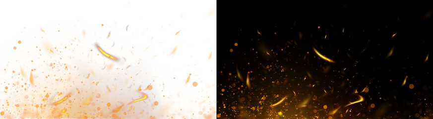 PNG image of Bright golden fire sparks and glowing embers floating elegantly as an overlay on transparent background © Nurun Nahar