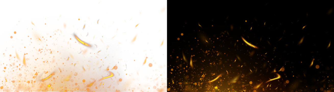 PNG image of&nbsp;Bright golden fire sparks and glowing embers floating elegantly as an overlay on transparent background