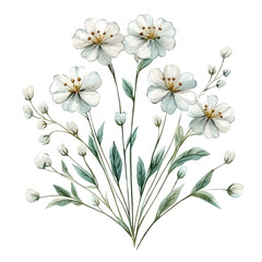 Achillea Flower, watercolor drawing vector, isolated on a white background. © azendia