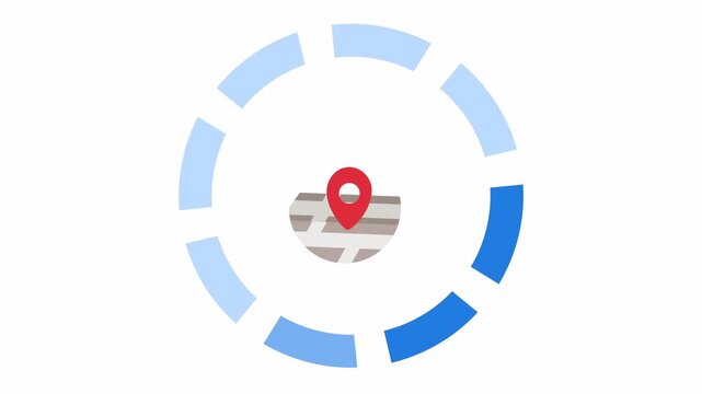 Successful delivery process workflow with a box package, map location, tracking order, and approved badge notification icon in a cartoon animation. E-commerce transaction progress in flat design.