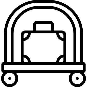 bellhop icon illustration design with outline
