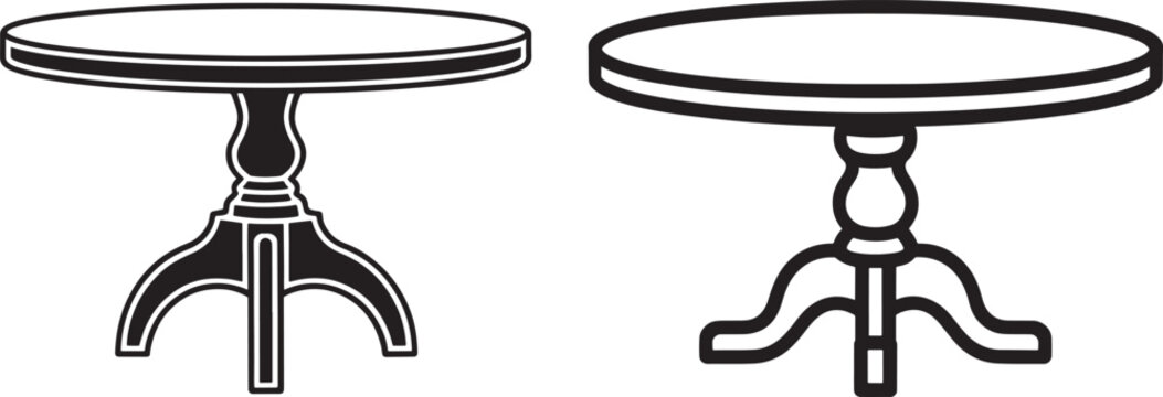 Two decorative round pedestal tables with interior design home decor living room furniture design furniture decorative illustration tabletop