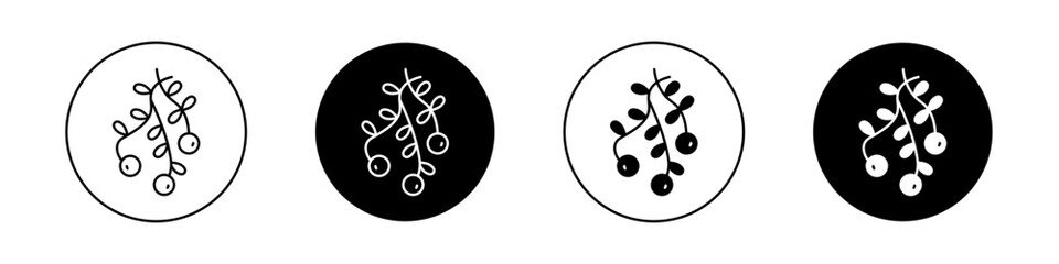 Fototapeta premium Mistletoe icons vector graphics collection on white background