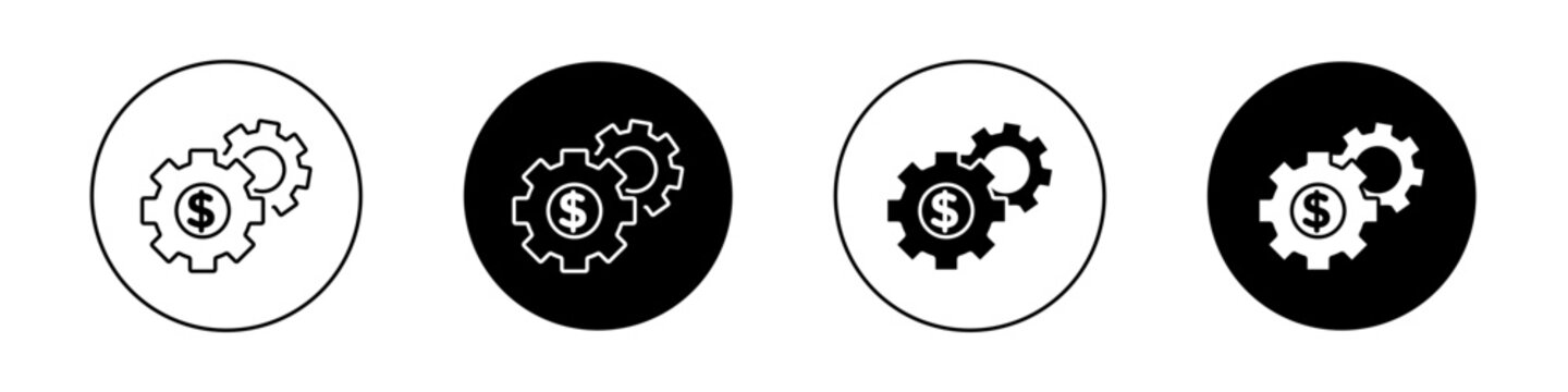 Money processes icons vector graphics collection on white background