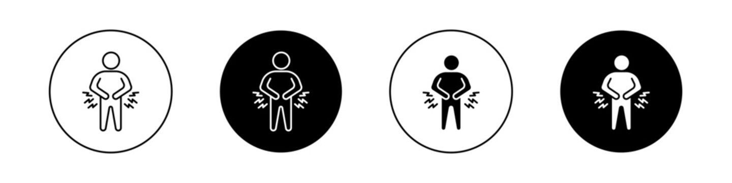 Muscle pain icons vector graphics collection on white background