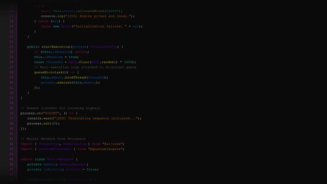 Programming Code Displaying Software Execution Loops for Advanced Technology Development