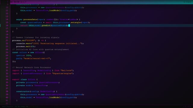 Programming Artificial Intelligence Neural Network Core Processor Code for Advanced Quantum Computing Systems