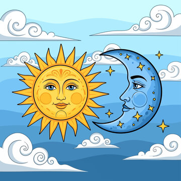 Sun and Moon Faces.
