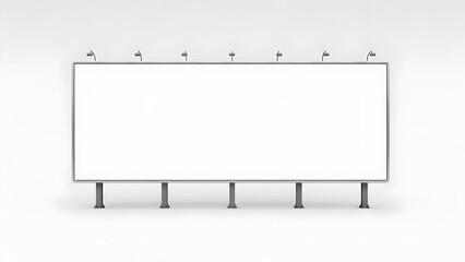 Obraz premium Blank Billboard with Lights and Support Poles