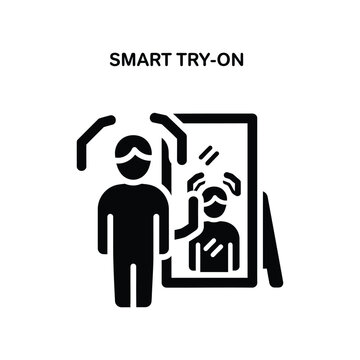 Minimalist of a person using a smartphone for virtual try-on technology screen