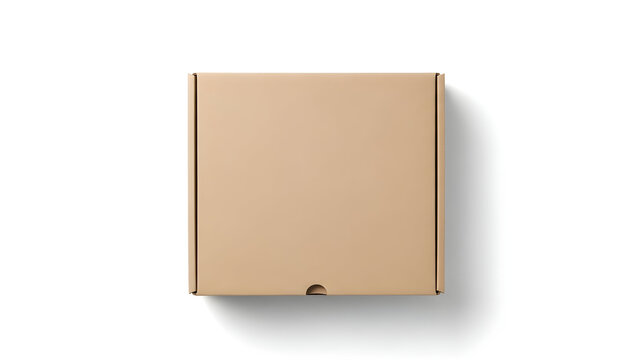 Plain Cardboard Box Mockup with Shadow