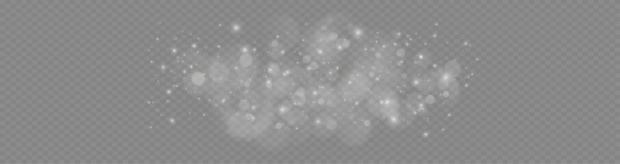 Abstract glowing light particles, white magic vector and png. © Demian_STOCK