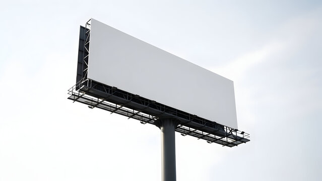 Blank Billboard Structure Against Bright Sky