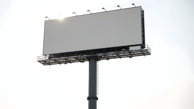 Large Outdoor Billboard Structure Against White Sky