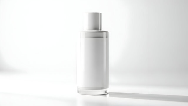 Minimalist White Bottle on a Clean White Surface