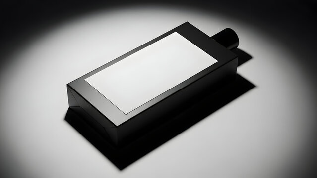 Minimalist Black Perfume Bottle with White Label