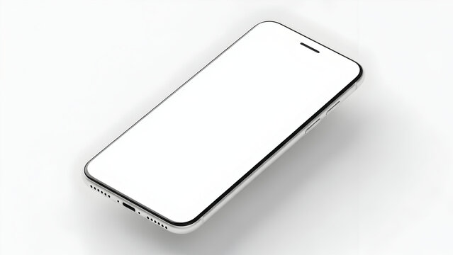 Modern Smartphone Mockup with Blank White Screen