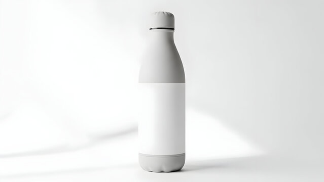 Clean White Water Bottle Mockup with Copy Space