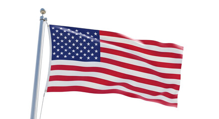 Obraz premium American flag waving patriotic 4th of july celebration isolated on transparent background