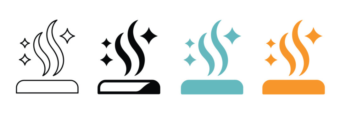 aroma icons with transparent background clean fragrance and scent symbols representing wellness air freshness and hygiene vector design