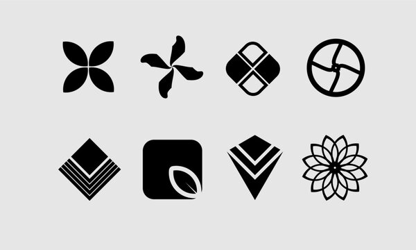 Abstract Shape Icon Set Modern Geometric Minimal Vector Collection