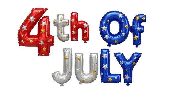 Festive 4th of july balloons patriotic independence day celebration isolated on transparent background
