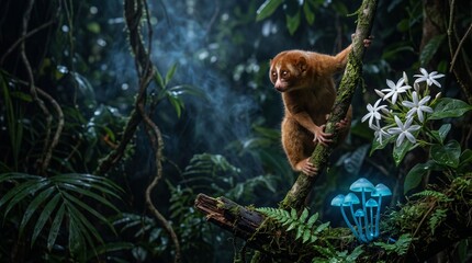 Obraz premium Mystical Encounter in the Jungle