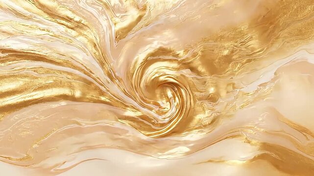 Opulent Molten Gold Fluid Marble Vortex for Elegant Luxury Branding