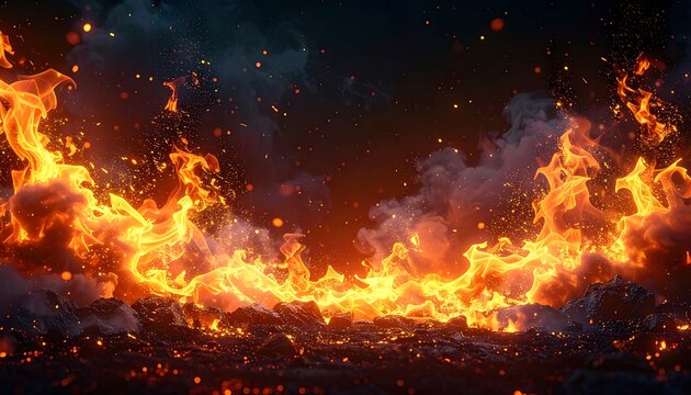 Intense fiery landscape