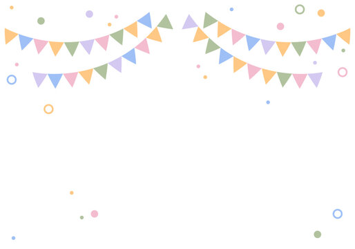 Festival and fair decoration, Colorful perspective flags party. Holiday background with garland