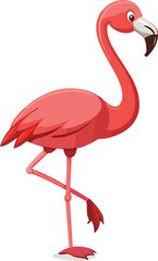 Fototapeta premium Pink flamingo bird illustration isolated on white background