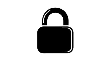 Minimalist black padlock icon on white background