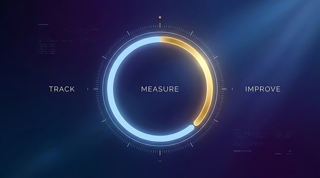 Data circle represents a digital interface designed to track key metrics, measure overall performance, and improve organizational efficiency through systematic observation of business workflows.