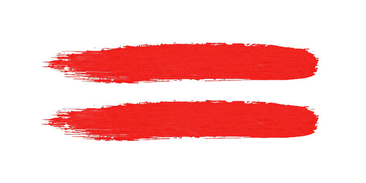 Red Brushstroke Strokes: Two parallel red brushstrokes on a minimalist and blank canvas. A modern and artistic touch for graphic resources and other creative purposes. 