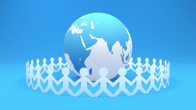 World Peace Global Unity Earth Rotation 3D Animation