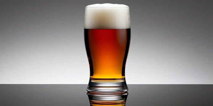 Frothy Beer in a Fine Crystal Glass, Perfect for Summer Refreshment and Quenching Your Thirst