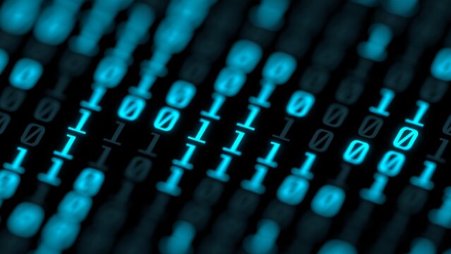 Binary Data Stream Loop with Bokeh 3D illustration