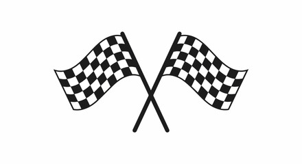 Fototapeta premium Two crossed checkered flags symbolizing the start or finish line in a race, competition, or victory