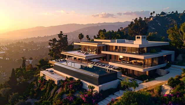 Luxe hillside modern estate