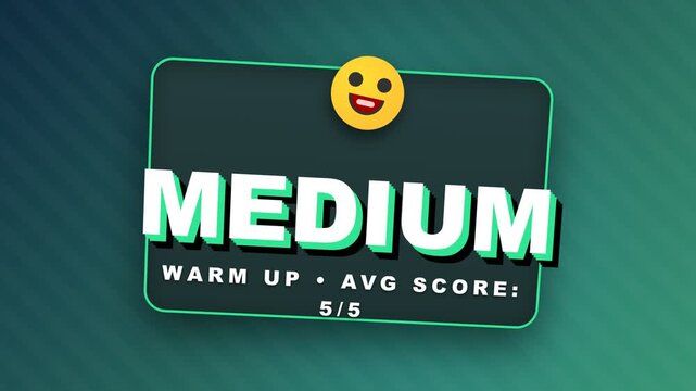 A digital graphic with a neon outline displays the word 'MEDIUM' in large white letters with a green gradient,