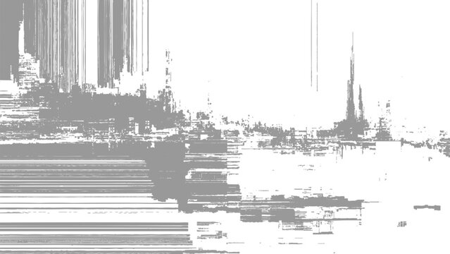 Glitchy distorted digital error video damaged screen effect