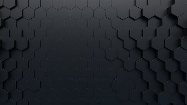 Hexagonal Abstract Technology Background. Hi-Tech Sci-Fi Hexagons Pattern - 3d illustration